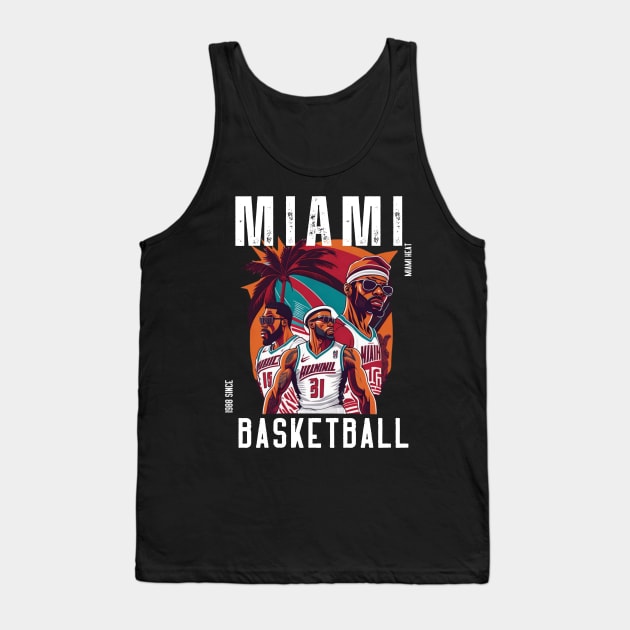 Miami heat basketball  vector graphic design Tank Top by Nasromaystro